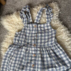Girls Blue and White Checkered Sundress